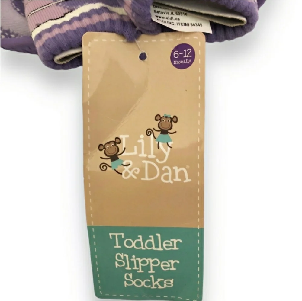 LILY & DAN Toddler Slipper Socks 2 Pairs NEW!